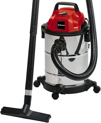 Einhell Aspirador seco y húmedo TC-VC 1820 S (Inoxidable eléctrico con Cable de 2.50 Metros, 180 mbar, 1250 W, 230 V, 80 dB, Capacidad de 20 L)