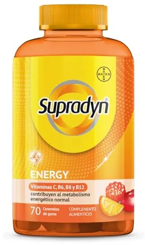Supradyn Energy Gummies Multivitaminas con vitaminas A, C, D, E, B6, B12, biotina más coenzima Q10 - Multivitamínico para hombre y mujer - 70 caramelos de goma