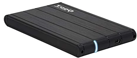 TooQ TQE-2530B - Carcasa para discos duros HDD de 2.5", (SATA I/II/III de hasta 9.5 mm de alto, USB 3.0), aluminio, indicador LED, color negro, 50 grs.