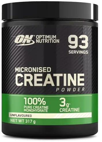 Optimum Nutrition Creatina Micronizada en Polvo, Sin Sabor, 317g, 93 Servicios