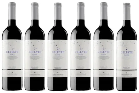 Pago del Cielo Celeste Roble, Tempranillo, Vino Tinto - 6 botellas de 75 cl, Total: 4500 ml
