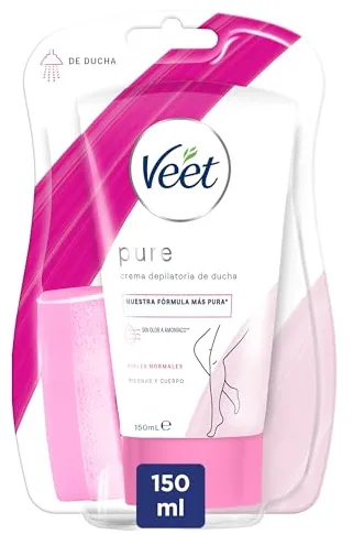 Veet Crema Depilatoria Corporal para usar bajo la ducha para Mujer, Piel Normal, 150 ml