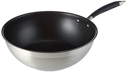 Amazon Basics Sartén Wok, con Recubrimiento Antiadherente (28 cm) Negro