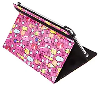 Silver HT Cool Ice Pop - Funda Universal Estampada (9-10.1") Color Rojo y Blanco