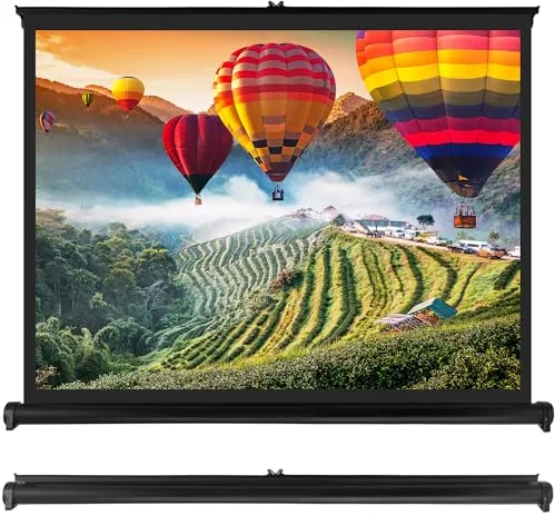 Pyle Pantalla de proyector portátil de 127 cm – Pantalla Manual con trípode, Plegable y de Montaje rápido para Cine en casa, Bodas, Fiestas y presentaciones en Oficina