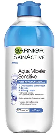 GARNIER Skin Active - Agua Micelar Sensitive para Pieles y Ojos Muy Sensibles, 400 ml