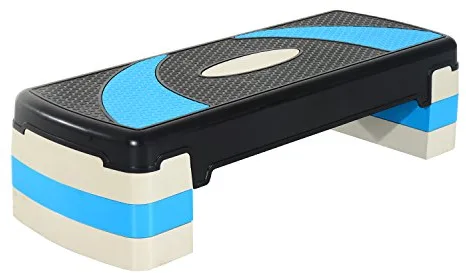 HOMCOM Step de Aeróbic, Step para Fitness Antideslizante con Altura Regulable 3 Niveles de 10/15/20 cm, Tabla Plataforma Stepper para Ejercicio en Casa Gimnasia, Carga 150 kg 80x31x20 cm