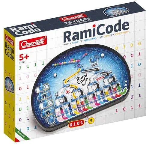 Quercetti Rami Code Juguetes Niños 5 Años hasta los 10 Años, Aprende Coding y Pensamiento Lógico, Juego de Mesa Stem Preescolar, Manualidades Niños, Juegos Educativos Niños 5 Años, Made in Italy