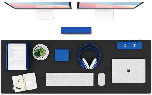 K KNODEL Alfombrilla de Escritorio, Tapete Escritoriode de Oficina, Alfombrilla del Escritorio del Ordenador portátil (40 x 80cm, Negrol)