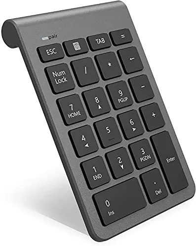 Rytaki Teclado numérico inalámbrico Bluetooth, Teclado numérico 22 Teclas Bluetooth Extensiones de tecladopara Data Entry de Contabilidad financierapara Laptop, Escritorio, PC, Notebook