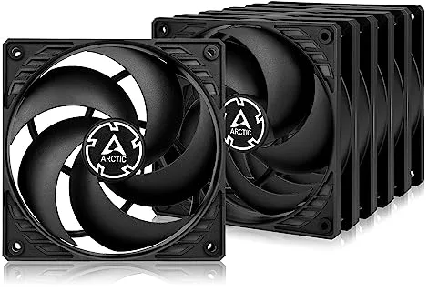 ARCTIC P12 (5 Piezas) - Ventilador PC 120mm, Fan 120mm, Ventilador de Caja, Optimizado para Presión, 1800 RPM - Negro