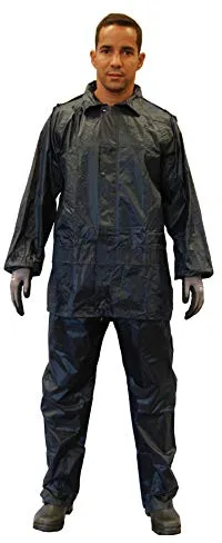 Gahibre Traje de Agua Completo | Chubasquero Plegable y Ligero | Traje Impermeable de Trabajo | Impermeable Pantalón y Chaqueta | Color Azul Talla XXL