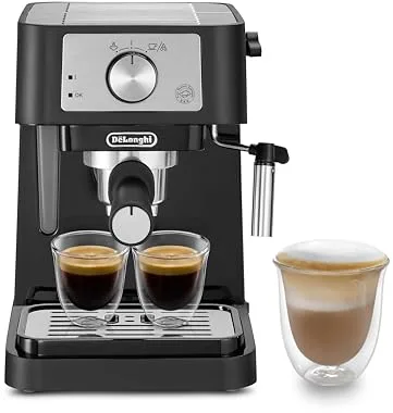 De'Longhi Stilosa Premium EC260.BK - Cafetera de bomba con 15 bares de presión, 1100 W, 1L, color negro y plata