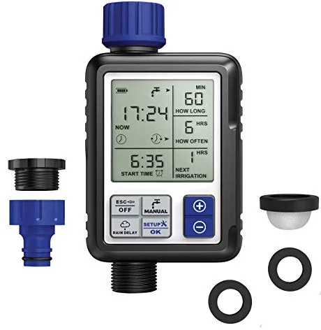 Aqua Control C4110 Digital de Riego con Pantalla Panorámica Extremadamente Fácil, Programador Full Vision 2, Observa Toda la Información de Programación a la Vez, 1 Salida