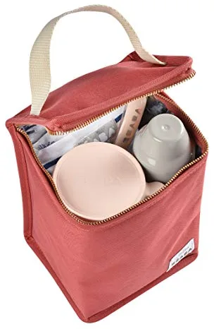 BÉABA Bolsa Isotérmica para Comida de Bebé, Gran Capacidad, Compartimento para Biberones, Funda Therma para comida Infantil, Plegable, Material Suave e Impermeable, Rojo (Terracota)