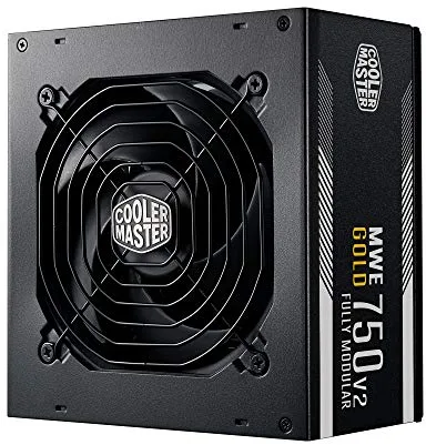 Cooler Master MWE 750 Gold V2 - Fuente de Alimentación 750W Modular (Enchufe EU), 80 PLUS Gold, Cableado Negro Plano, Ventilador HDB 120 mm, Umbral de Alta Temperatura - 5 Años de Garantía