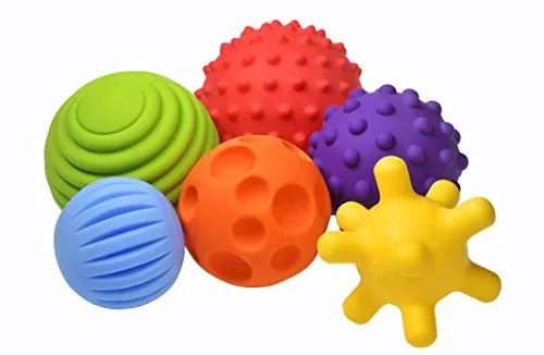 FANCY Baby 6 Pelotas Sensoriales para Bebés de 6 Meses, Juguetes Sensoriales para Bebé, Pelotas Sensorial para Bebés, Juguetes de Agua