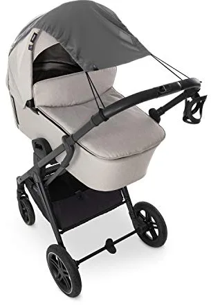 hauck Parasol Cochecito Bebe Universal, Toldo Carrito Bebe con Protección UV 50+, Proteccion Solar Bebe para Capazos y Sillas de Paseo, 64 x 32, 46 cm, Gris