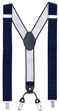 MASADA tirantes calidad fabricados a mano, con cierres resistentes y ajustes continuos con anchura de 3,5 cm para tallas de hasta 195 cm Azul oscuro punteado