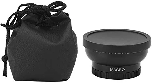 Qiilu Lente Macro Gran Angular, JSR-1156 Lente Macro Gran Angular Avanzada de 46 mm 0.45X Que se Adapta a Todas Las Lentes de cámara de 46 mm de diámetro