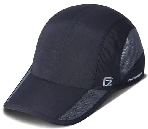 GADIEMKENSD Quick Dry Sports Hat Lightweight Breathable Soft Outdoor Run Cap (Improved, Black)