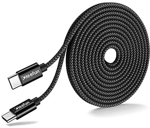 CLEEFUN Cable USB C Largo 5M, Cable Tipo C Carga Rápida 5 Metros para iPhone 17 16 15 Pro Max, iPad Pro Air, MacBook Pro Air, Samsung Galaxy S25 S24 S23 Ultra