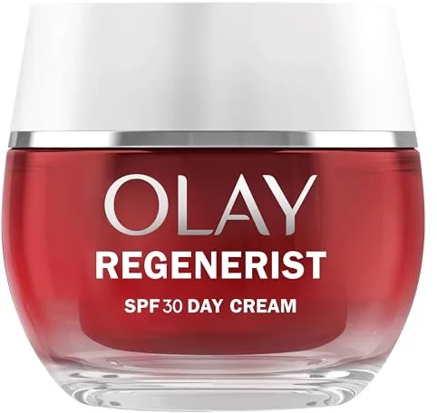Olay Regenerist Crema Facial de Día SPF30. Hidratante Antiarrugas y Reafirmante Activa con Protección Solar SPF30, Niacinamida Antiedad y Péptidos. Regenera, Reafirma e Hidrata. No Grasa. 50 ml