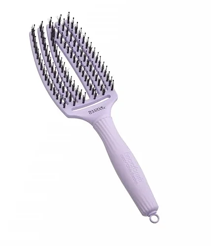 Olivia Garden Fingerbrush Care Iconic - Talla Media - Lavanda - Cepillo desenredante con Cerdas de jabalí y nylon para un brillo y un peinado definitivos