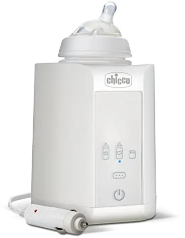 Chicco Calienta Biberones Doméstico y de Viaje con 2 Programas y Apagado Automático, Calienta Temperatura adecuado, Calentador de Alimentos para Bebés, Apto para Tarritos, 110W, Color Blanco