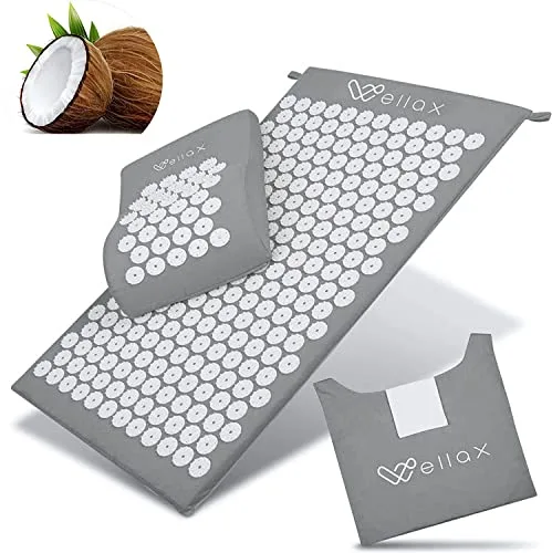 Esterilla de acupresión Wellax con almohada - alivia específicamente la tensión y promueve la circulación - la esterilla de masaje en el juego incl. almohada de acupresión y bolsa de transporte