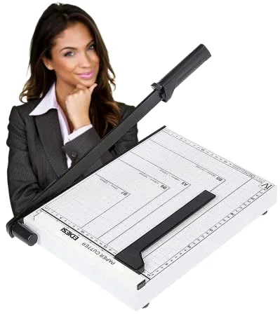 Ediesi, Guillotina de Papel, Cizalla, A4, Cortador de Papel, Profesional, Manual, Máxima Precisión, con Imán para una Sujeción Mejorada, 4 Colores Disponibles (Blanco)