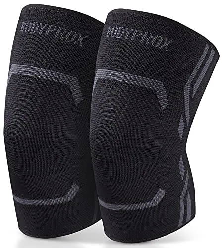 Bodyprox Rodillera de compresión para hombres y mujeres (paquete de 2), rodillera para correr y entrenar (S)