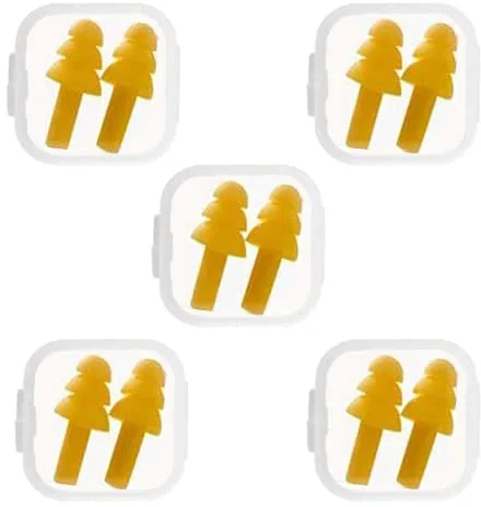 5 Pares Tapones de Oídos de Silicona Reutilizables - Reducción de Ruido, Impermeables para Natación, Dormir, Trabajar, Estudiar y Lugares Ruidosos