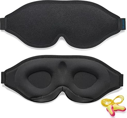 Antifaz para Dormir Innovador para Hombres y Mujeres, Máscara con Diseño que Bloquea la luz y la Claridad 99.99%, para Dormir, Tomar una Siesta, Meditar, Descansar bien y Viajar(Negro)