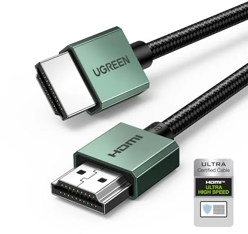 UGREEN Cable HDMI 2.1 Certificado 8K 10K 60Hz 4K 120Hz Dynamic HDR HDCP eARC Dolby Atmos Alta Velocidad 48Gbps Aluminio Compatible con Mac mini M4 Pro Monitor HDTV PS5 PS4 Xbox PC Proyector 2M