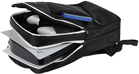 Konix Mythics Titan Mochila para Almacenamiento y Transporte de Consola y Accesorios PS5 - Volumen 16 l - 30 x 10 x 47 cm - Negro y Blanco