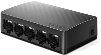 Tenda SG105 Switch Ethernet Gigabit de 5 Puertos, 10/100/1000 Mbps, RJ45, IEEE 802.3X, MDI/MDIX Automático, Modo Dúplex Completo, Plug y Play, No administrado, Sin Configuración, Silencioso, Negro
