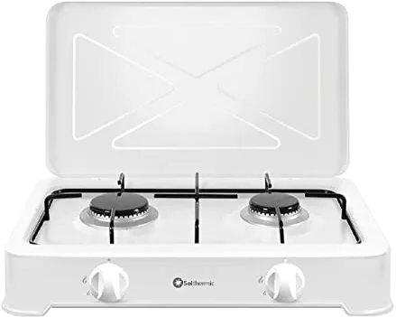 SOLTHERMIC LP200 HORNILLO A GAS 2 QUEMADORES COLOR BLANCO