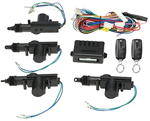 Cierre Centralizado Universal 12V, Alarma Coche, Sistema de Entrada sin Ilave con Bloqueo con 2 Mandos a Distancia Soporte Tronco Pop