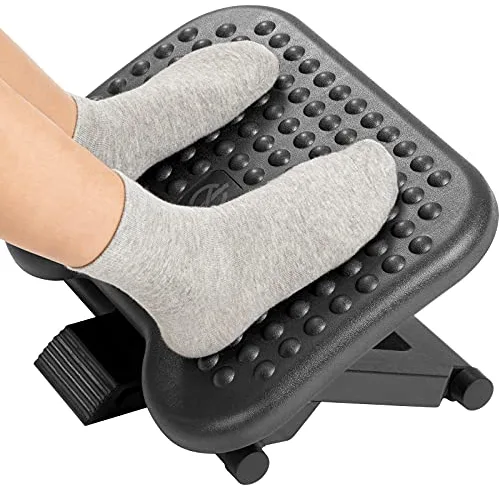 HUANUO Reposapiés ajustable en 3 niveles de altura y ángulo, antideslizante, para oficina, hogar, viajes