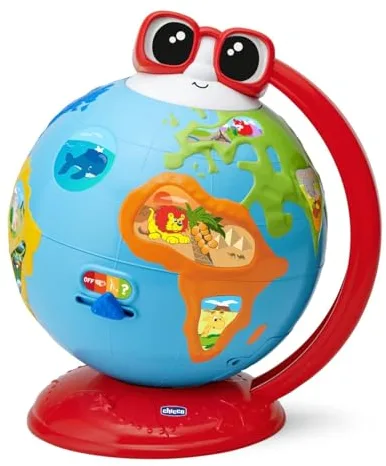 Chicco Globo Terráqueo, Juguete Educativo Parlante, Para Aprender Geografía, Música y Curiosidades del Mundo, Flora y Fauna, +300 Frases, Concursos y Canciones, Método Montessori