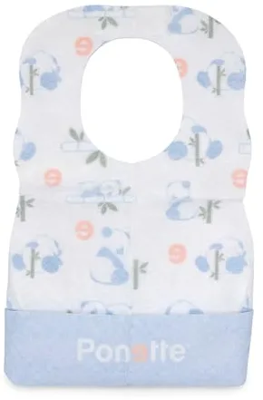 Ponette - Pack de 50 uds Baberos Infantiles de Un Solo Uso, Impermeables, Desechables, de Viaje, Baberos de Usar y Tirar, Marca Española