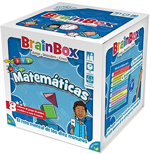 Beezerwizzer Studio | BrainBox Matemáticas |Juego Educativo de Cartas de Memoria y Observación para Familias y Niños | A Partir de 8 Años | A Partir de 1 Jugador | 15-30 Minutos por Partida | Español