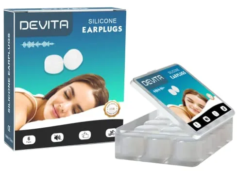 12 Tapones Oidos Ruido Dormir de Silicona. Para Dormir, Excelente Cancelación de Ruidos. Nadar, estudiar, antironquidos. eBook incluido 10 Consejos para Dormir Bien