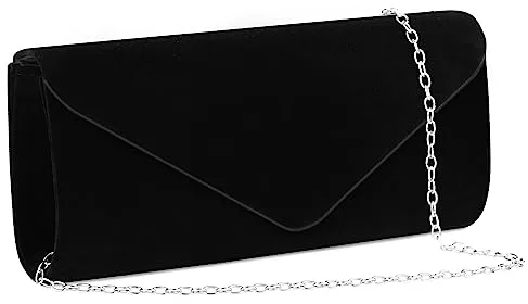 OSDUE Clutch De Mujer, Bolso Negro, Cartera de Mano Negro Clutch de Embrague, Novia Cartera de Mano, para Ceremonias, Bodas, Evento, Cita, Fiesta Cócteles