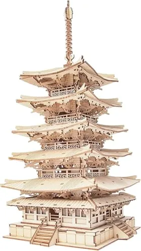 RoWood Puzzle 3D Madera Templo Japones Maquetas para Construir, Maquetas de Edificios Madera, Regalos para Adultos y Niños