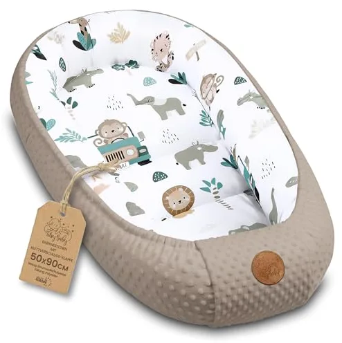 Totsy Baby Nido bebé recién Nacido 90x50 cm - Reductor Cuna Cuco de colecho Minky Winter cálido Capullo Ideal para moisés, góndola y Viaje África Caqui