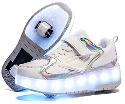 Zapatos con Ruedas Zapatillas con Dos Ruedas para niños y niña Led Luces Zapatillas con Ruedas Se Puede Bambas con Ruedas Carga con USB Automática Calzado de Skateboarding