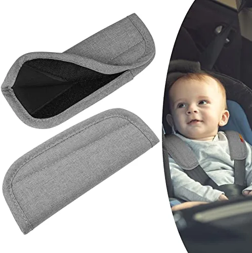 URAQT Almohadillas para Cinturón de Seguridad Niño, 2PCS Almohadillas Protectores de Coche Hombro, Gris Suave y Transpirable Hombro Cinturón de Seguridad, Protector Cinturon Coche para Infantil