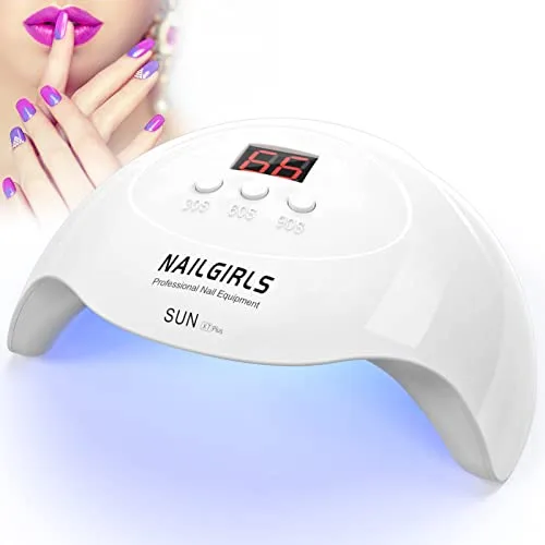 Lámpara UV Uñas Profesional,NAILGIRLS Lámpara UV LED 36W con 3 Temporizadores 18 Cuentas de Luz UV para Uñas,Secador de Uñas Profesional con Pantalla LCD,Lampara LED Manicura Pedicure Salón del Hogar